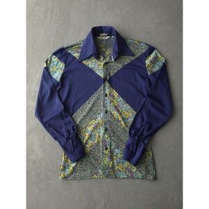 Vintage 1970s Nik Nik Made In Italy Nylon Button-Up Shirt Disco Slim Fit S